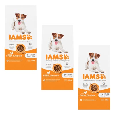 Karma dla psa IAMS ProActive Health Adult Small & Medium Breed Chicken 3 x 12 kg