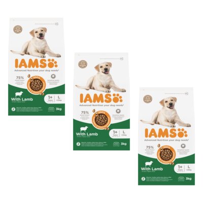 Karma dla psa IAMS For Vitality Adult Large Breed Lamb 3 x 3 kg