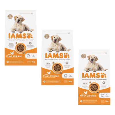 Karma dla psa IAMS For Vitality Senior Large Breed Chicken 3 x 3 kg