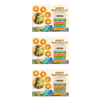 Karma dla kota IAMS Naturally Adult Land and Sea (36 x 85 g)