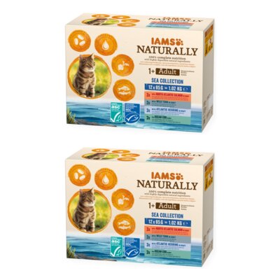 Karma dla kota IAMS Naturally Adult Sea 24 x 85 g