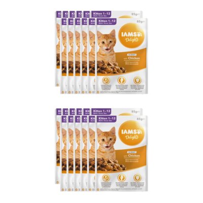 Karma dla kota IAMS Delights Kitten Kurczak w sosie (24 x 85 g)