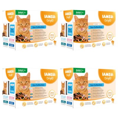 Karma dla kota IAMS Delights Sea Gravy (48 x 85 g)