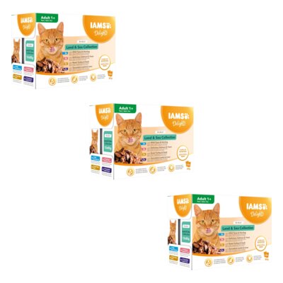 Karma dla kota IAMS Delights Land & Sea w galarecie (36 x 85 g)