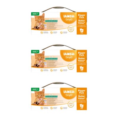 Karma dla kota IAMS Delights Gravy Land & Sea (144 x 85 g)