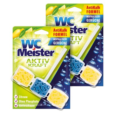 Kostka do WC WC MEISTER Aktiv kraft Cytrynowa 2 x 45g