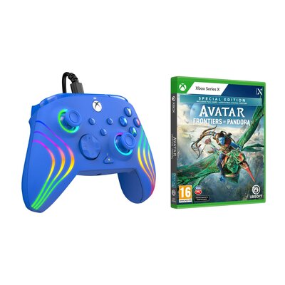 Kontroler PDP Afterglow Wave Xbox S/X/One/PC Niebieski + Avatar: Frontiers of Pandora - Edycja Specjalna Gra XBOX SERIES X