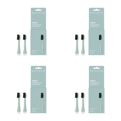 Oryginalna końcówka do szczoteczki SEYSSO Basic Color (8 szt.) Aqua Grey (Docierają do trudno dostępnych miejsc)