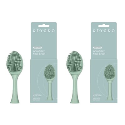 Oryginalna końcówka do szczoteczki SEYSSO Basic Color Face Brush (2 szt.) Aqua Grey