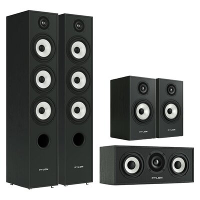 Kolumna głośnikowa PYLON AUDIO Pearl 27 Czarny jesion (2 szt.) + Kolumny głośnikowe PYLON AUDIO Pearl Monitor Czarny jesion (2 szt.) + Głośnik centralny PYLON AUDIO Pearl Center Czarny jesion (1 szt.)