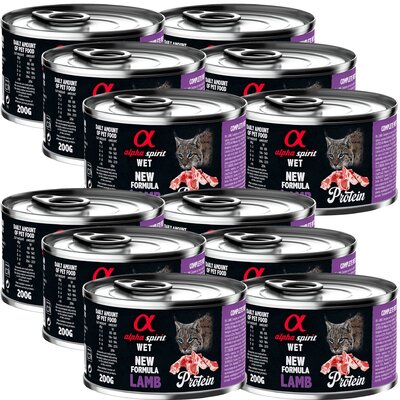 Karma dla kota ALPHA SPIRIT Protein Lamb 12 x 200 g