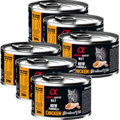 Karma dla kota ALPHA SPIRIT Sterilised Cats Chicken 6 x 200 g