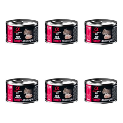 Karma dla kota ALPHA SPIRIT Sterilised Cats Turkey 6 x 200 g