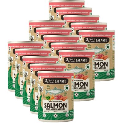 Karma dla psa WILD BALANCE Łosoś z wołowiną, marchewką i szpinakiem 15 x 400 g