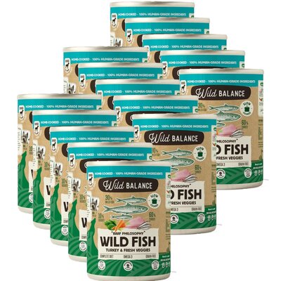 Karma dla psa WILD BALANCE Indyk z rybą 15 x 400 g