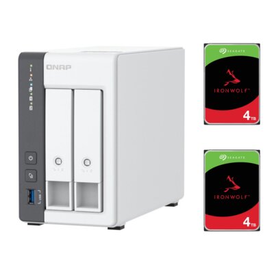 Serwer plików QNAP TS-216G 4GB RAM + Dysk SEAGATE IronWolf 4TB HDD (2 szt.)