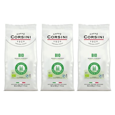 Kawa ziarnista CAFFE CORSINI Bio 3 x 0.5 kg