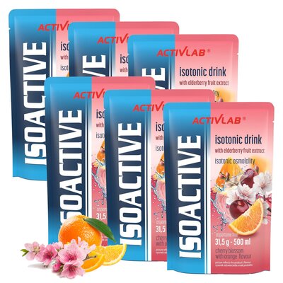 Izotonik ACTIVLAB Isoactive Kwiat wiśni z pomarańczą 6 x 31,5 g