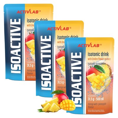 Izotonik ACTIVLAB Isoactive Mango z ananasem 3 x 31,5 g
