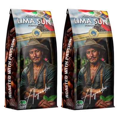 Kawa ziarnista BLUE ORCA COFFEE Peru Lima Sun Crema Farmers 2 x 1 kg