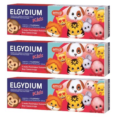 Pasta do zębów ELGYDIUM Emoji Kids 3 x 50 ml