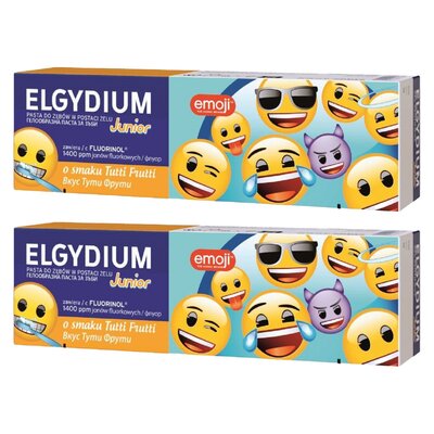 Pasta do zębów ELGYDIUM Emoji Junior Tutti-Frutti 2 x 50 ml