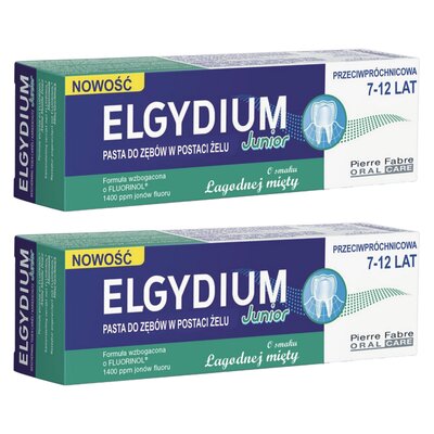 Pasta do zębów ELGYDIUM Junior Miętowa 2 x 50 ml