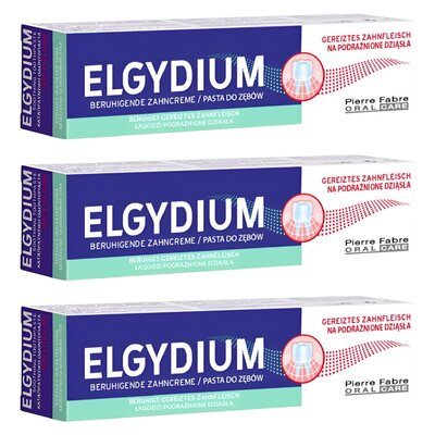 Pasta do zębów ELGYDIUM Podrażnione Dziąsła 3 x 75 ml