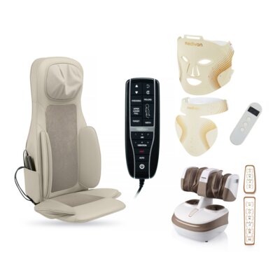 Mata masująca MEDIVON Olympia + Maska LED MEDIVON Lumi Max + Masażer do stóp MEDIVON Perseus