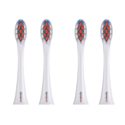 Oryginalna końcówka szczoteczki CONTROLY Supersonic twarde białe (4 szt.) (Idealne do codziennego używania)