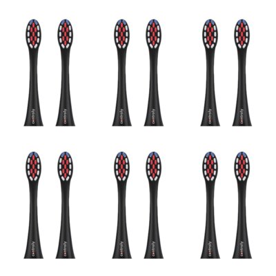 Oryginalna końcówka szczoteczki CONTROLY Supersonic twarde czarne (12 szt.) (Idealne do codziennego używania)