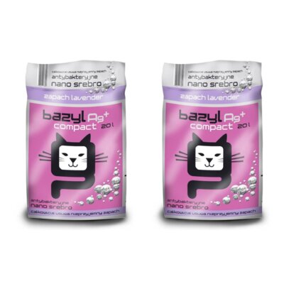 Żwirek dla kota BAZYL Ag+ Compact Lavender 2 x 20 l