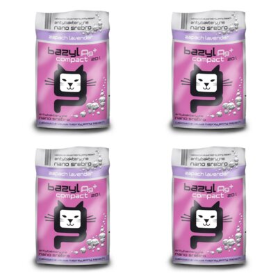 Żwirek dla kota BAZYL Ag+ Compact Lavender 4 x 20 l