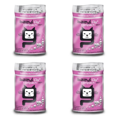 Żwirek dla kota BAZYL Ag+ Compact 4 x 20 l