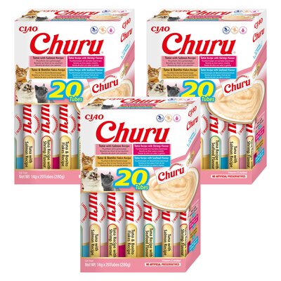 Przysmak dla kota INABA Ciao Churu Variety Owoce morza 60 x 14 g
