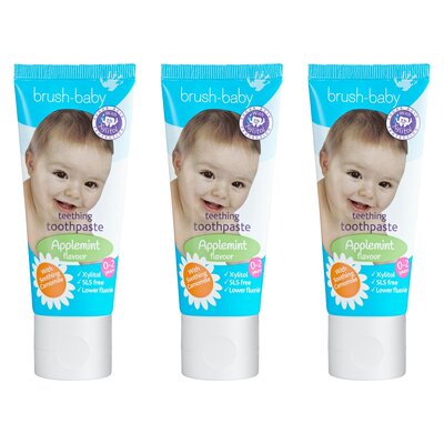 Pasta do zębów BRUSH-BABY Teething z rumiankiem 3 x 50 ml