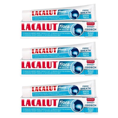 Pasta do zębów LACALUT Flora White Halitoza 3 x 75 ml