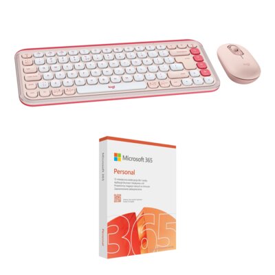 Zestaw Logitech Pop Icon Combo Rose + Program MICROSOFT 365 Personal