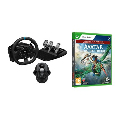 Kierownica LOGITECH G923 + Shifter Bundle (Xbox One/Xbox Series X/S) + Avatar: Frontiers of Pandora - Edycja Limitowana Gra XBOX SERIES X