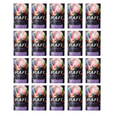 Karma dla psa RAFI z królikiem, borówką i żurawiną 20 x 500 g