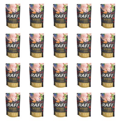Karma dla psa RAFI z przepiórką, borówką i żurawiną 20 x 500 g