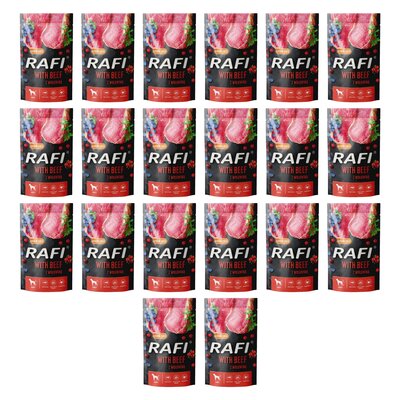 Karma dla psa RAFI z wołowiną, borówką i żurawiną 20 x 500 g
