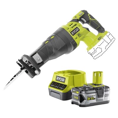 Piła szablasta RYOBI R18RS-0 + Akumulator RYOBI RC18120-150 5Ah 18V + Ładowarka