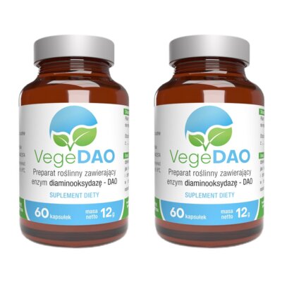 Suplement VEGEDAO dla osób z nietolerancją histaminy (2 x 60 kapsułek)