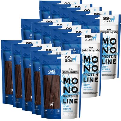 Przysmak dla psa WIEJSKA ZAGRODA Monoproteinowe miękkie paski Jeleń 15 x 100 g