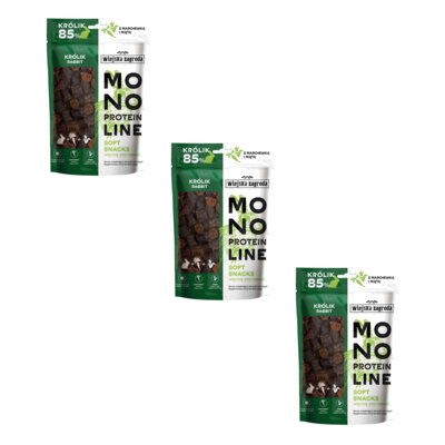 Przysmak dla psa WIEJSKA ZAGRODA Monoproteinowy Soft Snacks Królik 3 x 115 g