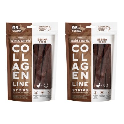 Przysmak dla psa WIEJSKA ZAGRODA Kolagenowe paski z gęsiną 24 x 100 g