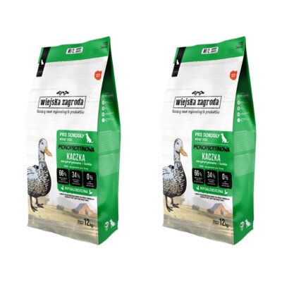 Karma dla psa WIEJSKA ZAGRODA Kaczka M/L 2 x 12 kg