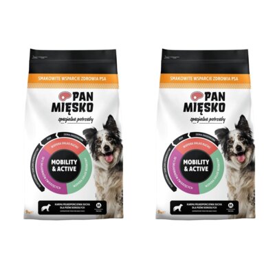 Karma dla psa PAN MIĘSKO Specjalne potrzeby Mobility & Active Chrupki M 2 x 9 kg