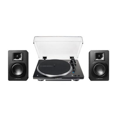 Zestaw Stereo Gramofon Audio-Technica A-T LP70XBT + Aktywne Kolumny Podstawkowe Audio-Technica A-T SP3 X CZ+CZ
